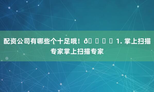 配资公司有哪些个十足哦！📚✨1. 掌上扫描专家掌上扫描专家